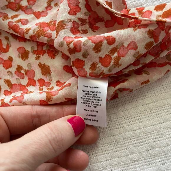 XL Talbots Multicolored Animal Print Long-Sleeve Blouse - Picture 5 of 7